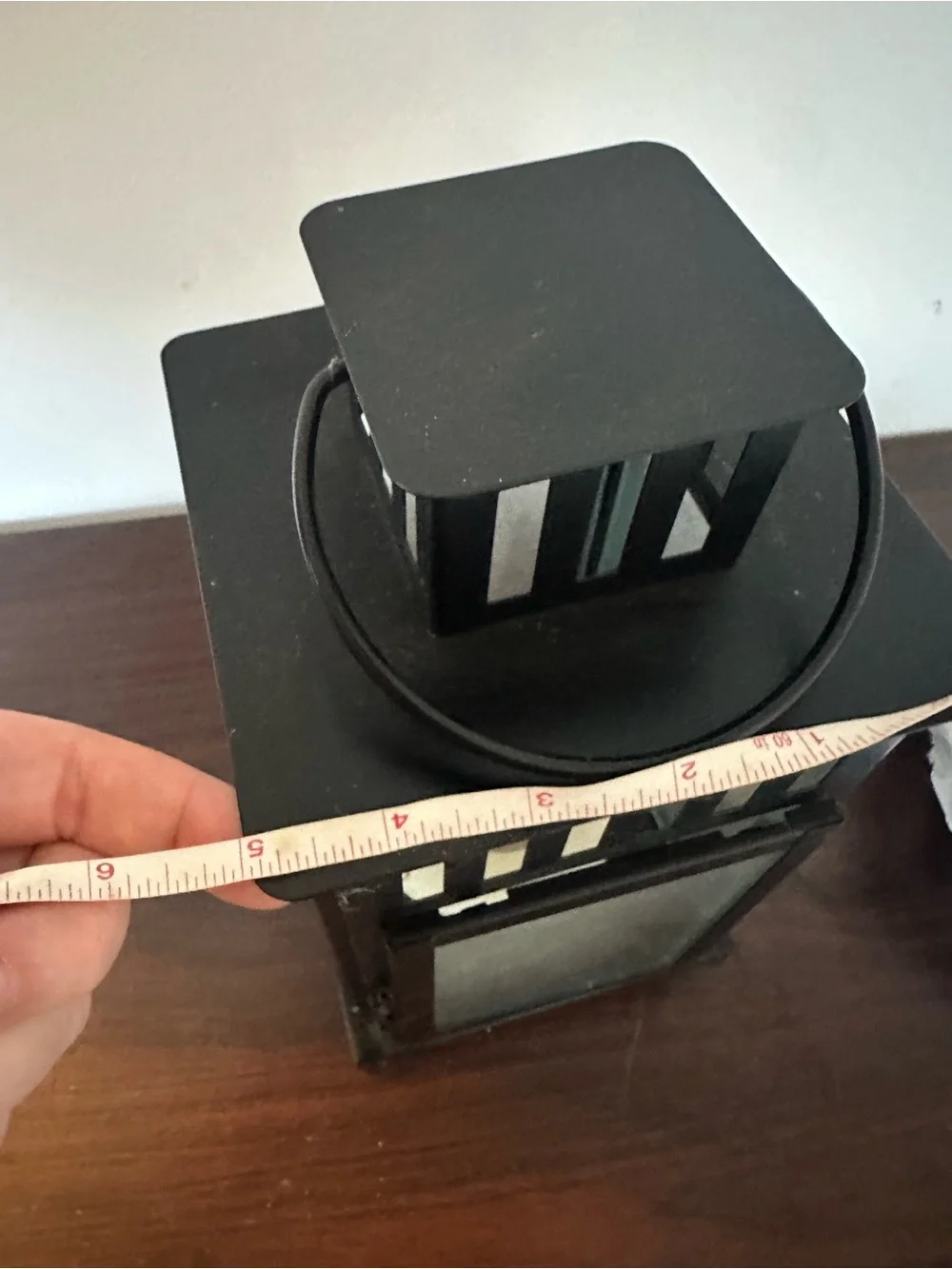 IKEA Black Metal Glass-Panel Lantern